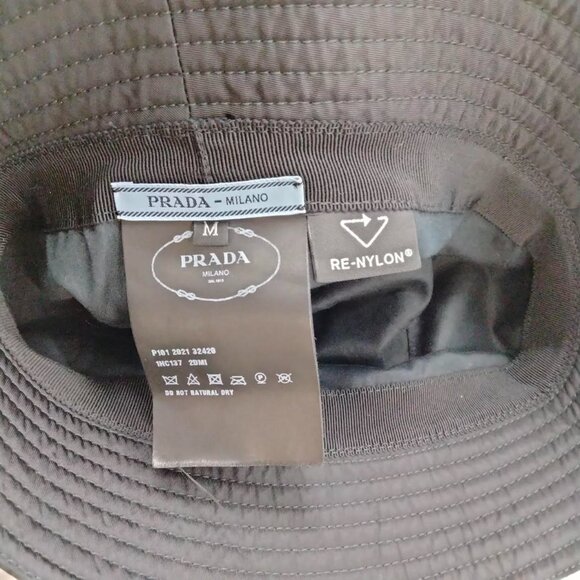 $1095 Authentic PRADA Made in ITALY Unisex Black Bucket Hats SZ.M / 58cm main image 8
